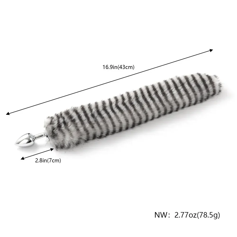 plug anal de metal con cola marrón