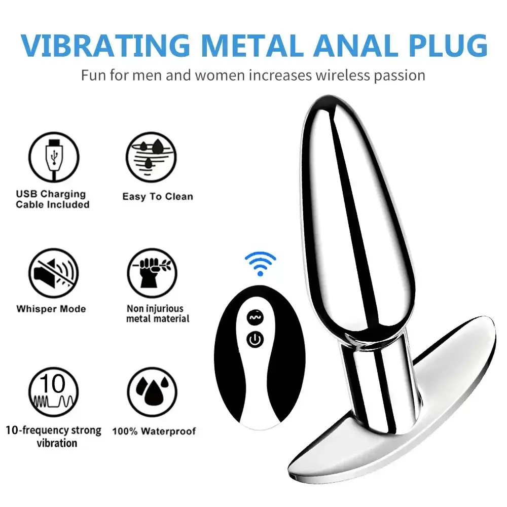 plug anal plateado con vibracion intensa