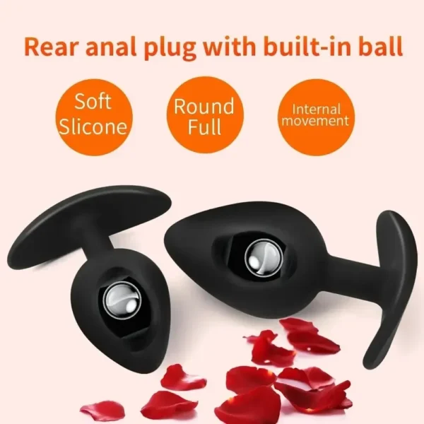 plug anal silicona con bola móvil