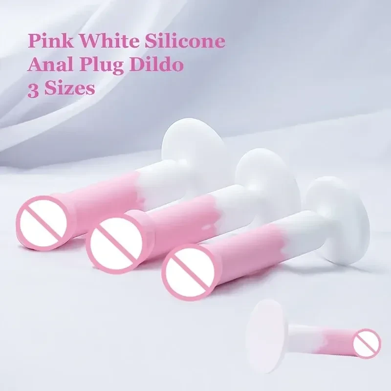 plug anal silicona medica blanco rosa