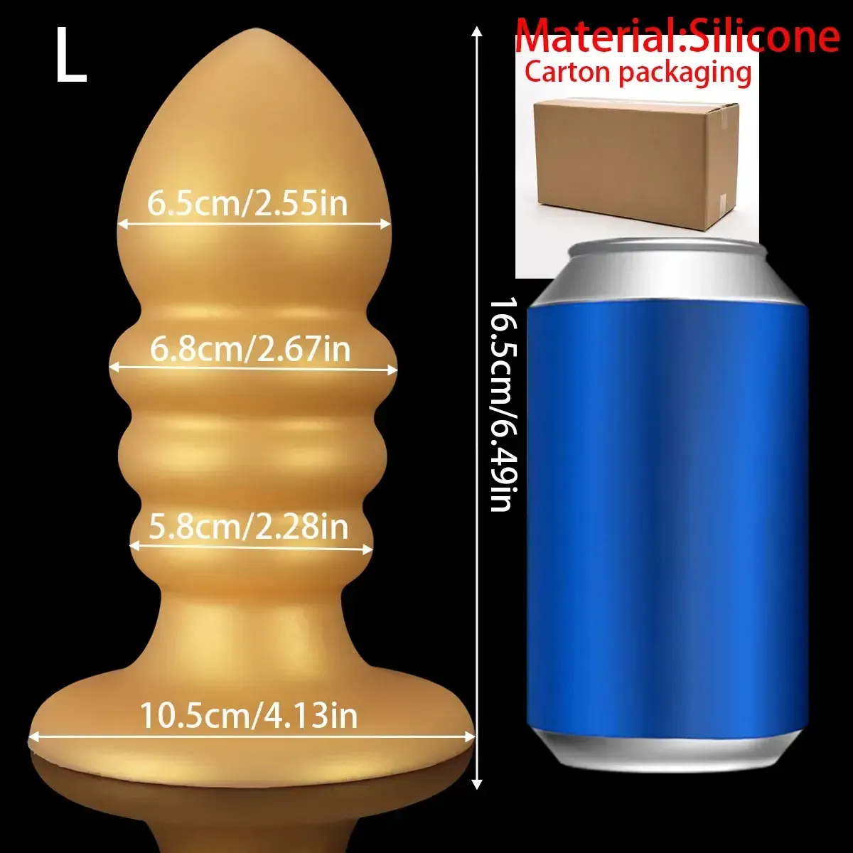 plug anal silicona medica dorado