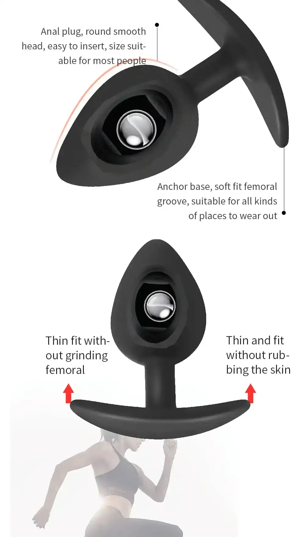 plug anal silicona medica negro