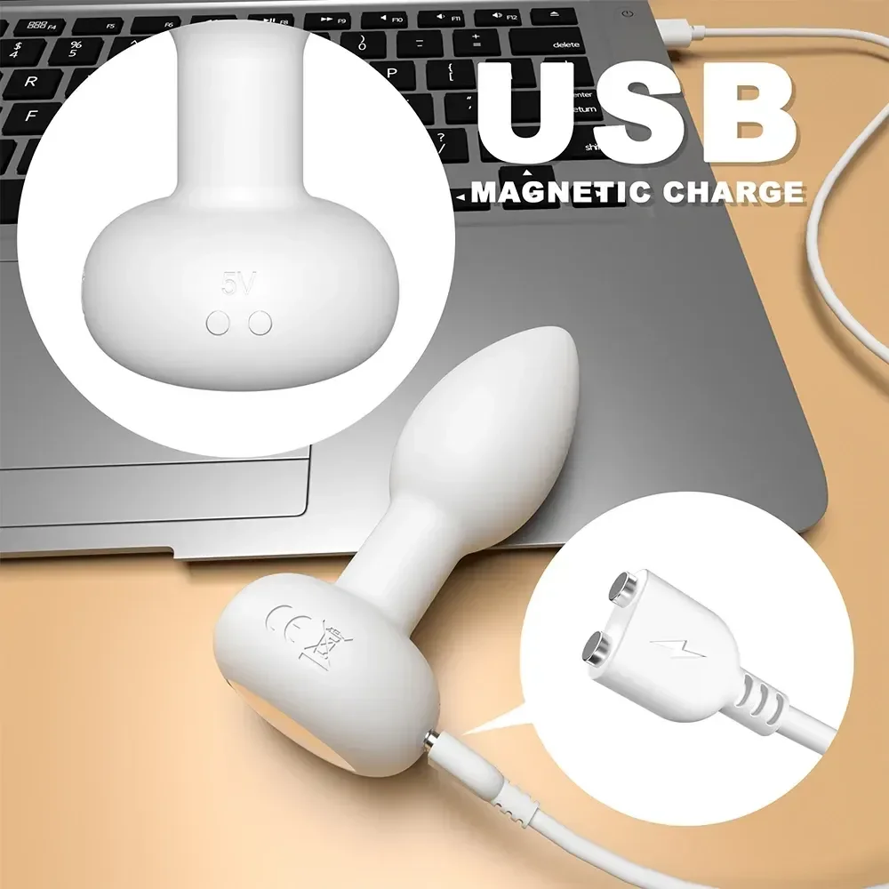 plug anal vibrador con carga magnetica