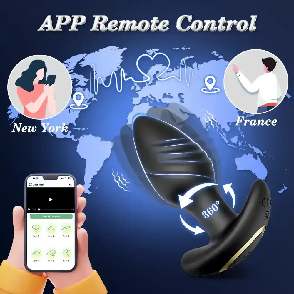 plug anal vibrador con rotacion app