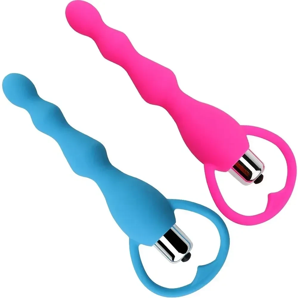 plug anal vibrador perlas flexibles silicona