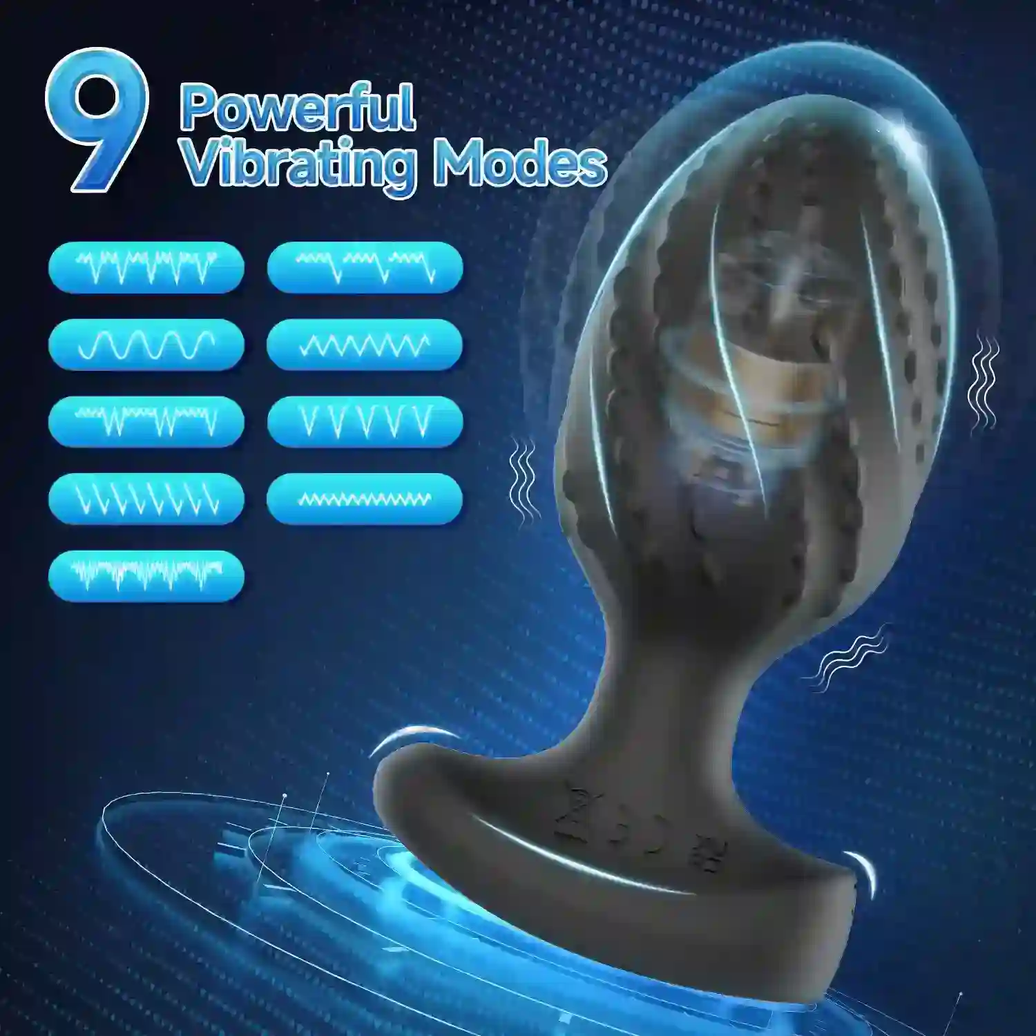 plug anal vibrante con 9 modos