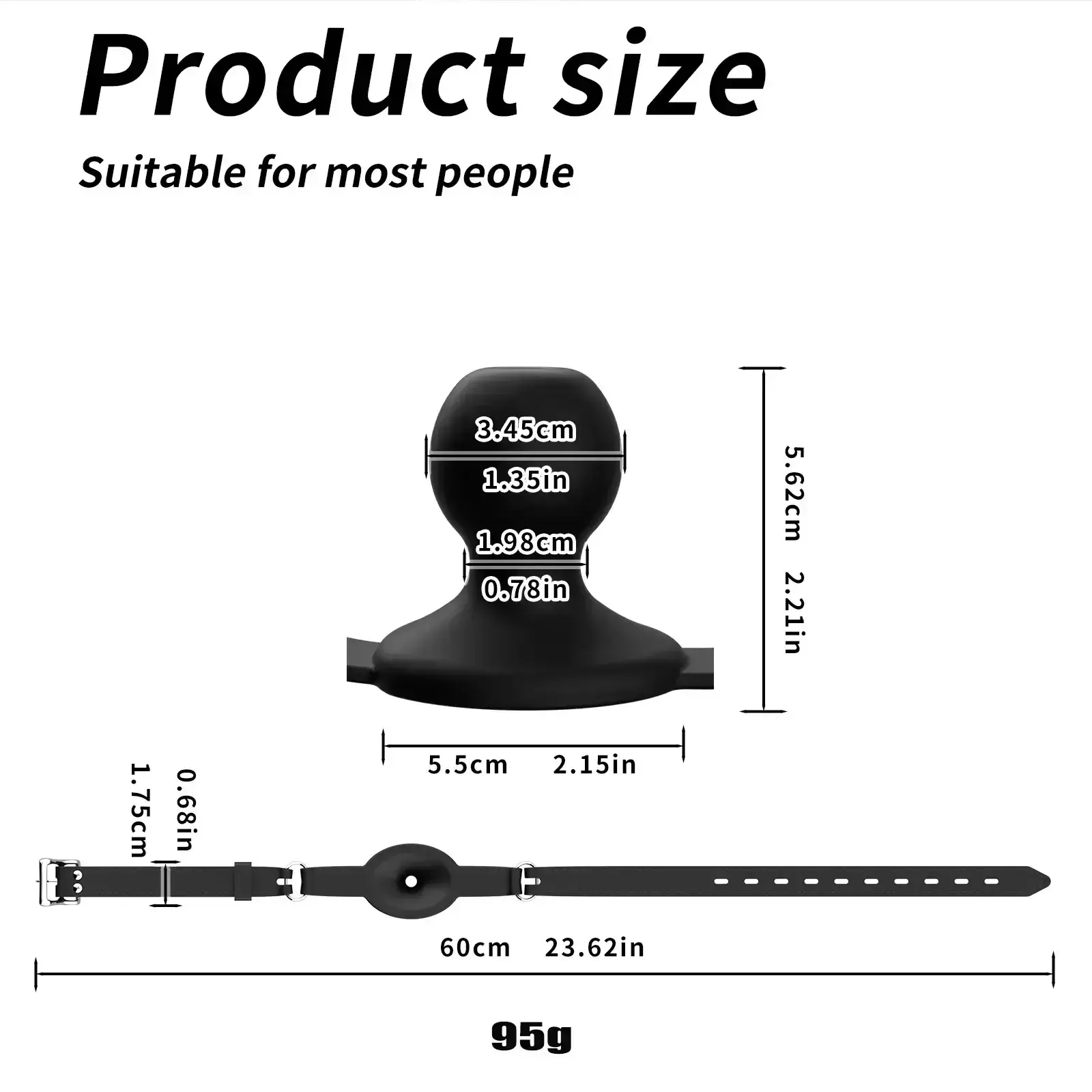 plug boca silicona negra ajustable