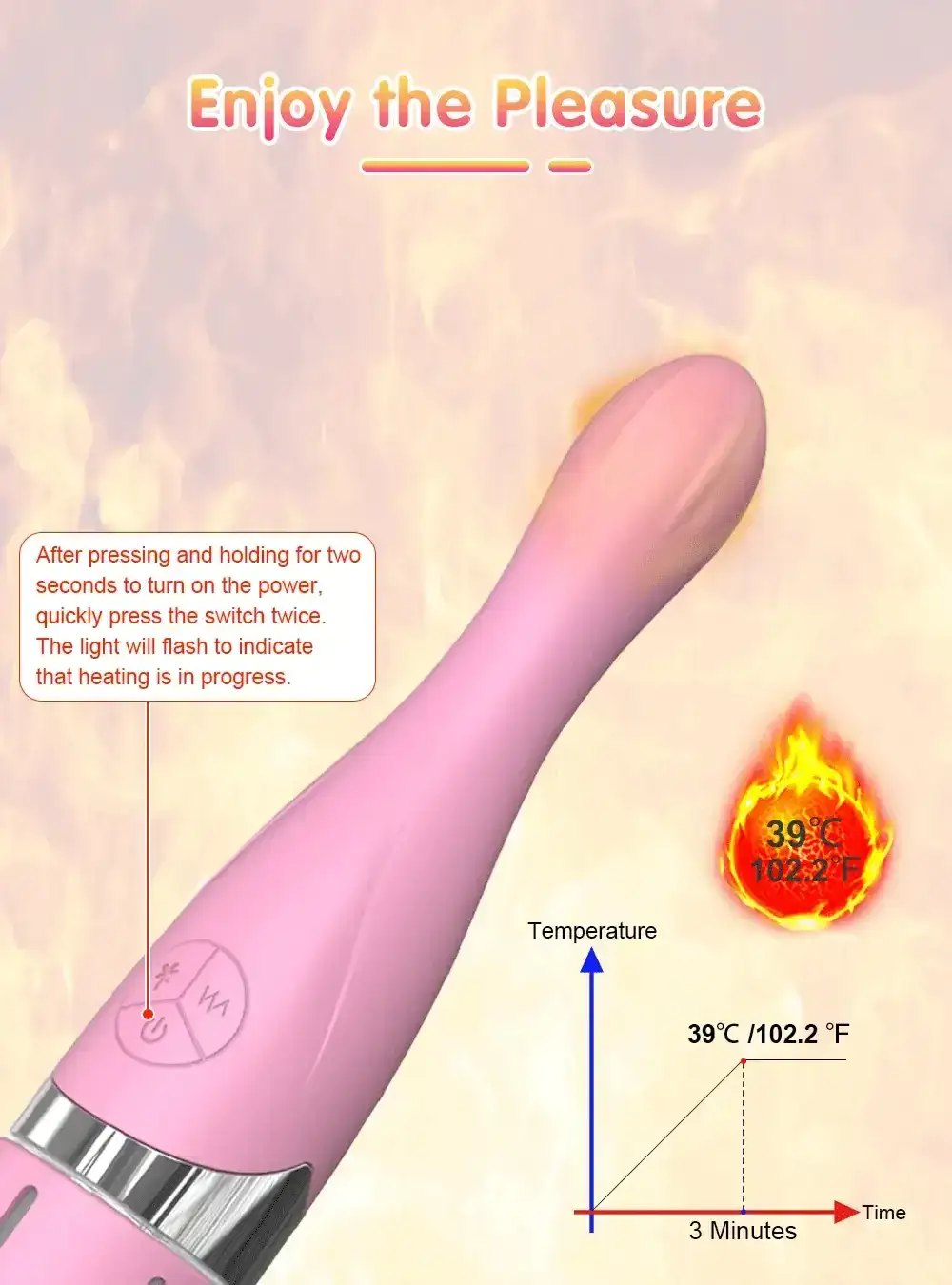 sextoy silicona con spray de agua y calor