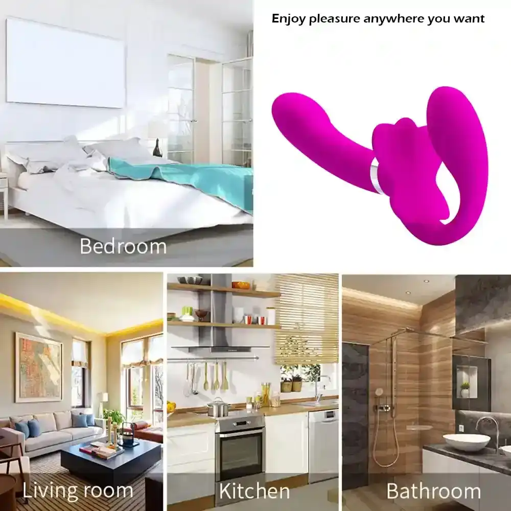 silicona abs doble dildo vibrante