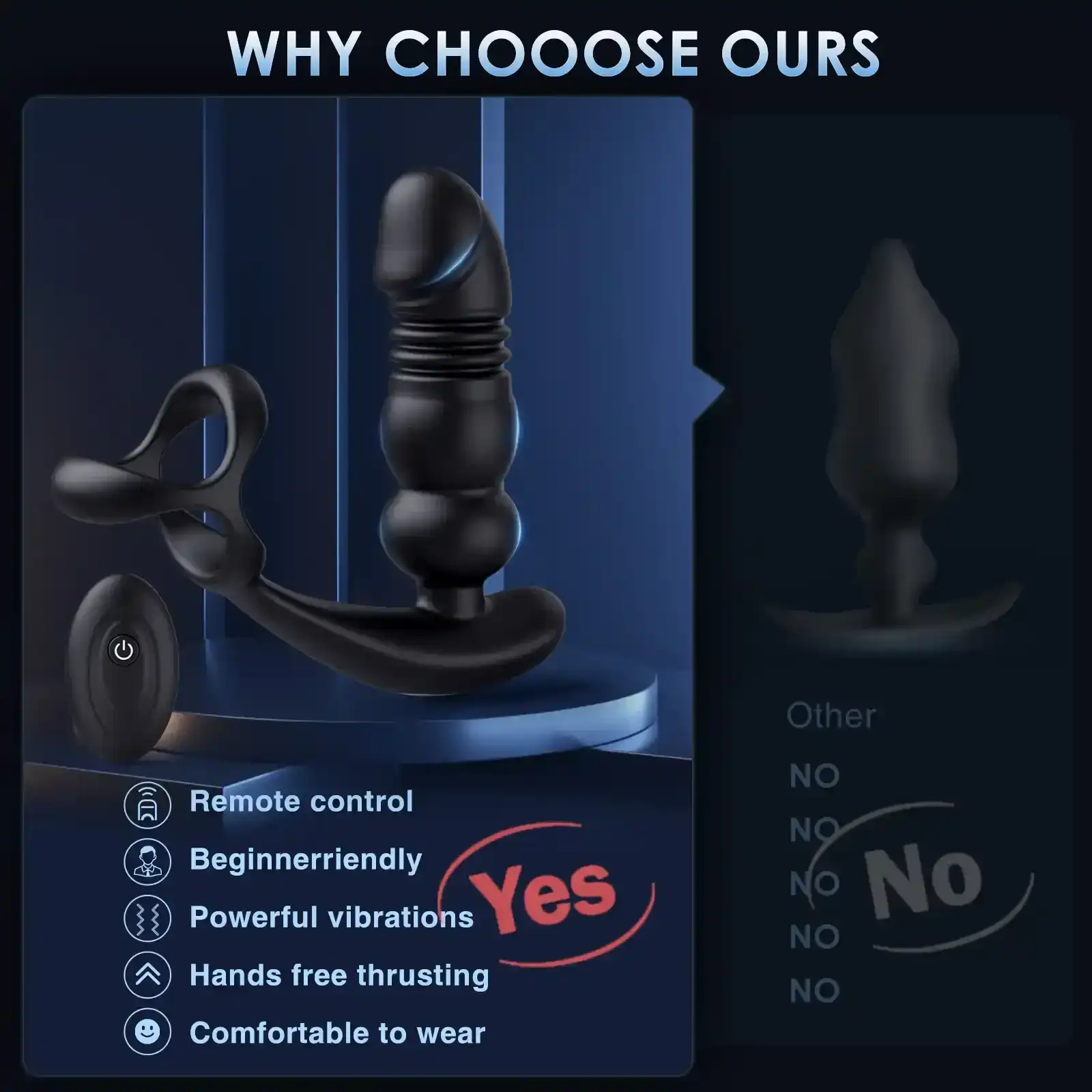 silicona medica plug anal vibrante