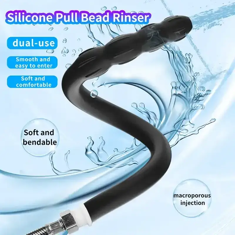 silicona suave enema anal negro