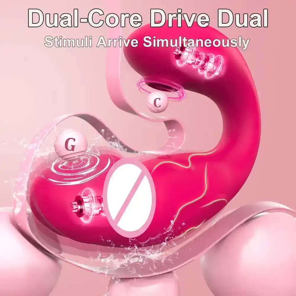 succionador clitoris con dildo curvado