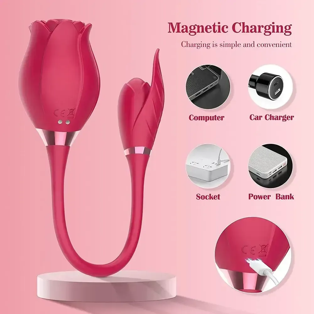 succionador clitoris recargable silicona rosa