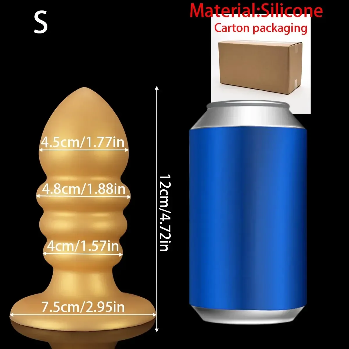 tapon anal dorado con ventosa