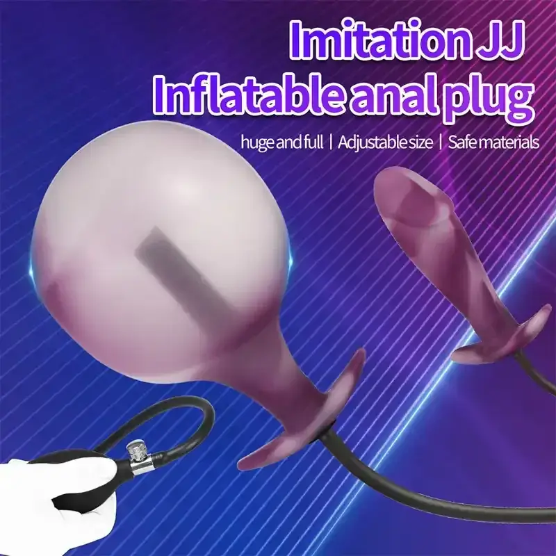 tapon anal inflable liso silicona adaptable