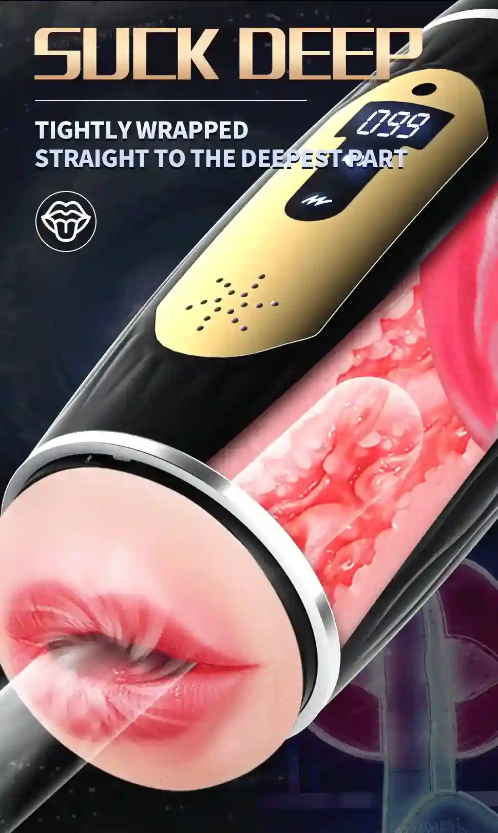vaso masturbador realista con masaje 360