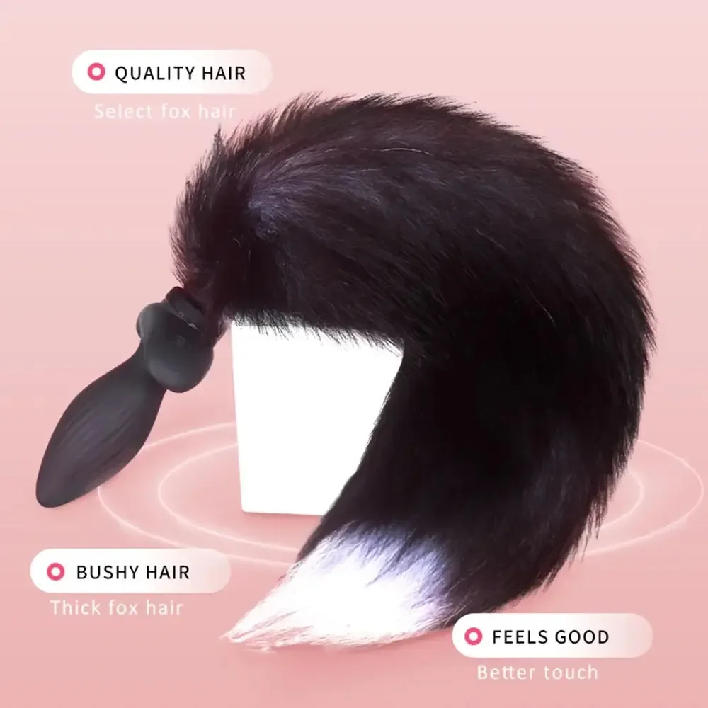 vibrador anal con cola de zorro ergonómico