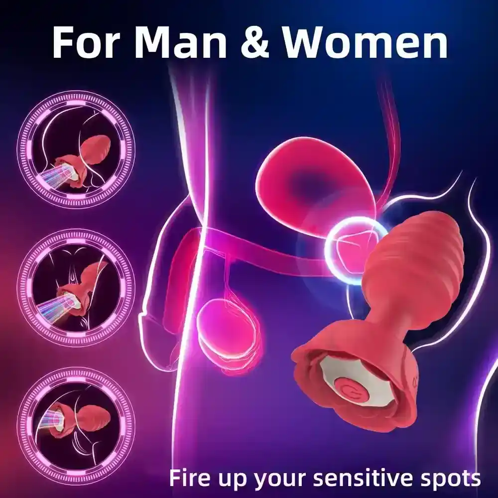 vibrador anal forma de rosa