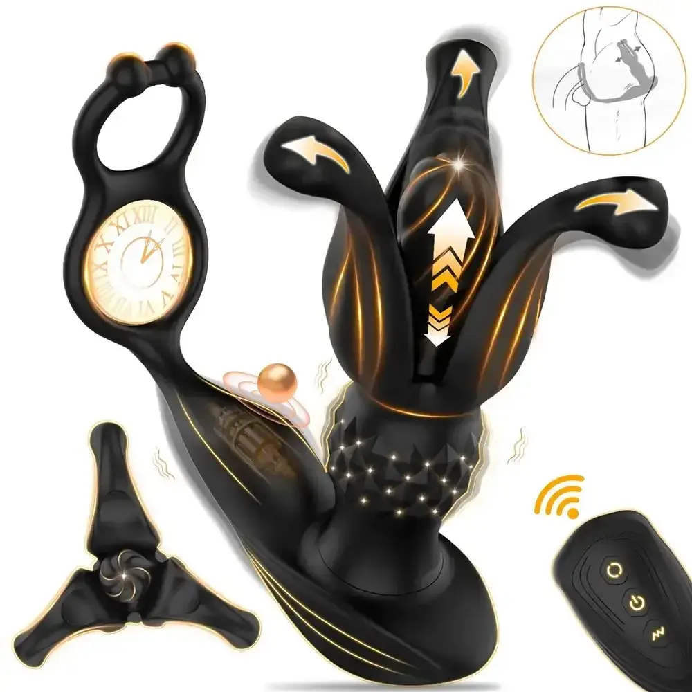 vibrador anal negro con control remoto