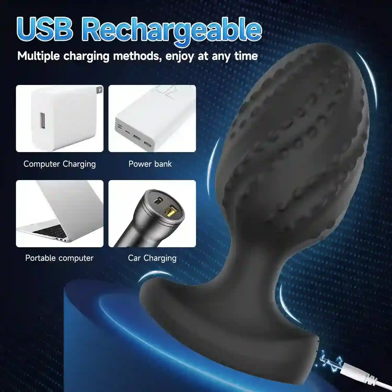 vibrador anal silicona suave recargable 1