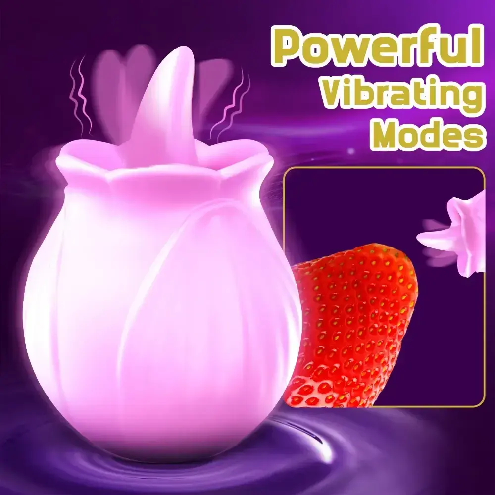 vibrador clitoris recargable forma de rosa 1