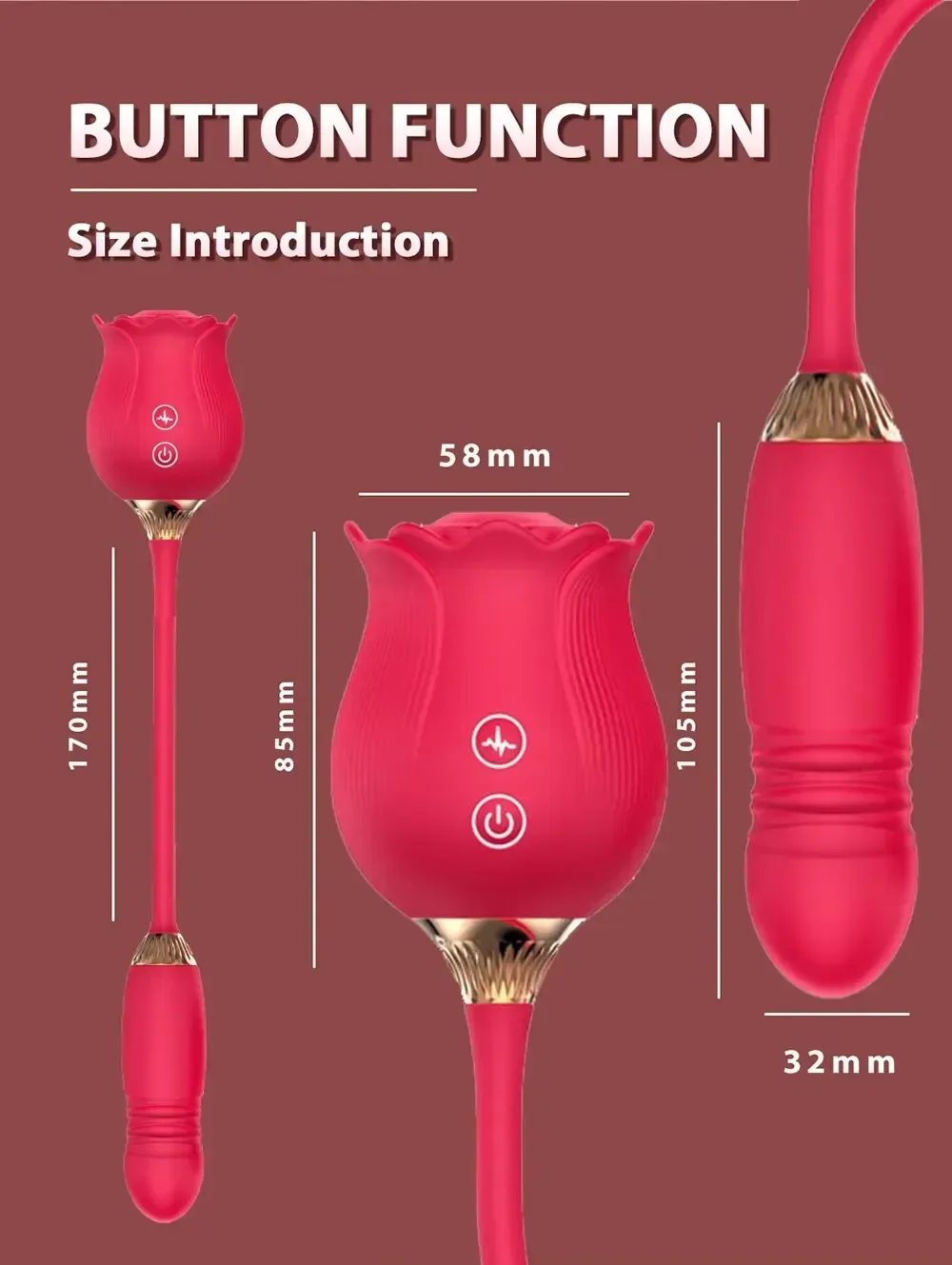 vibrador clitoris silicona sumergible rosa