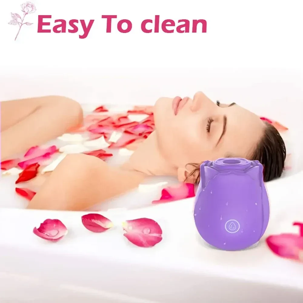 vibrador clitoris succion con forma rosa