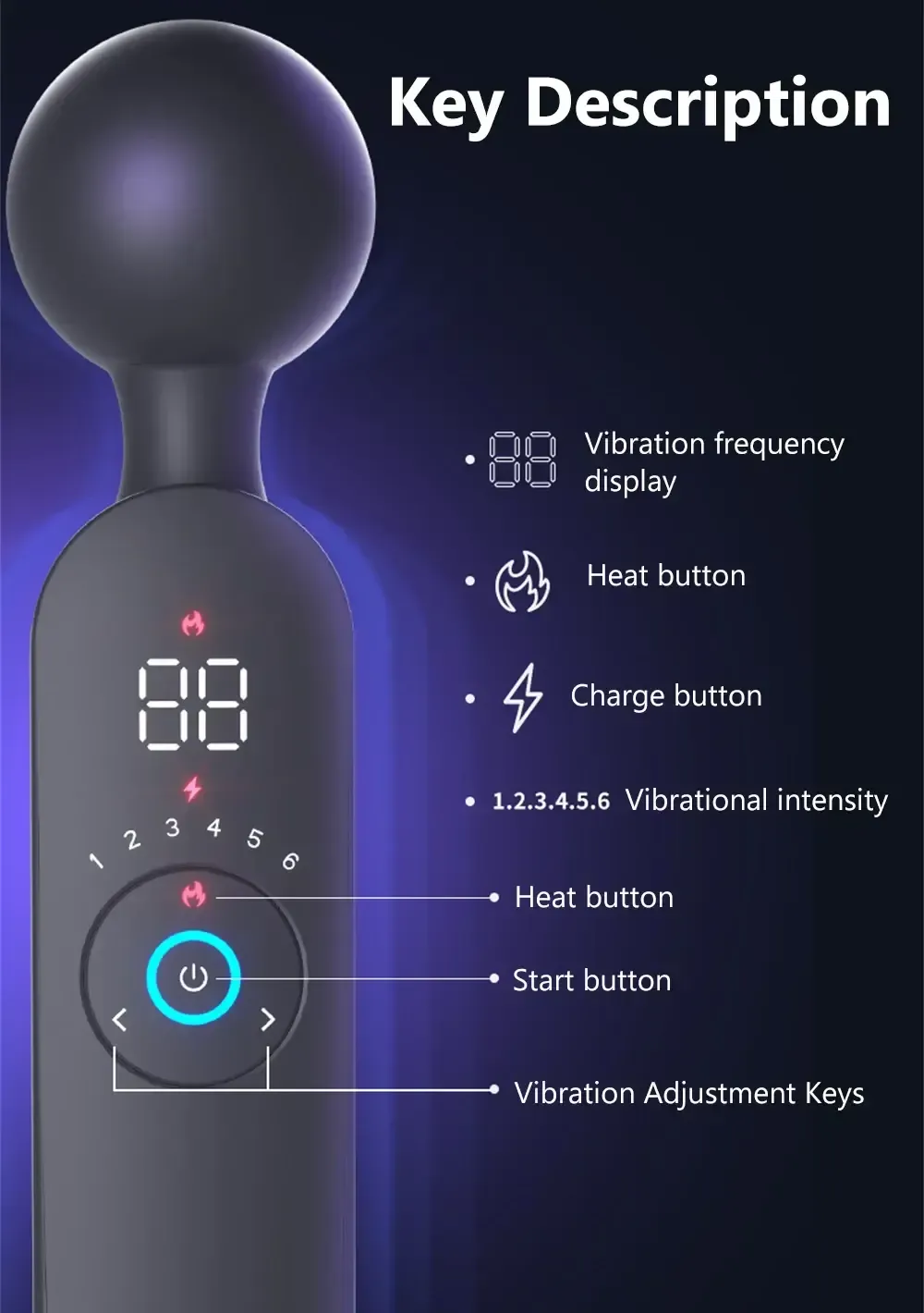 vibrador de silicona con 12 modos
