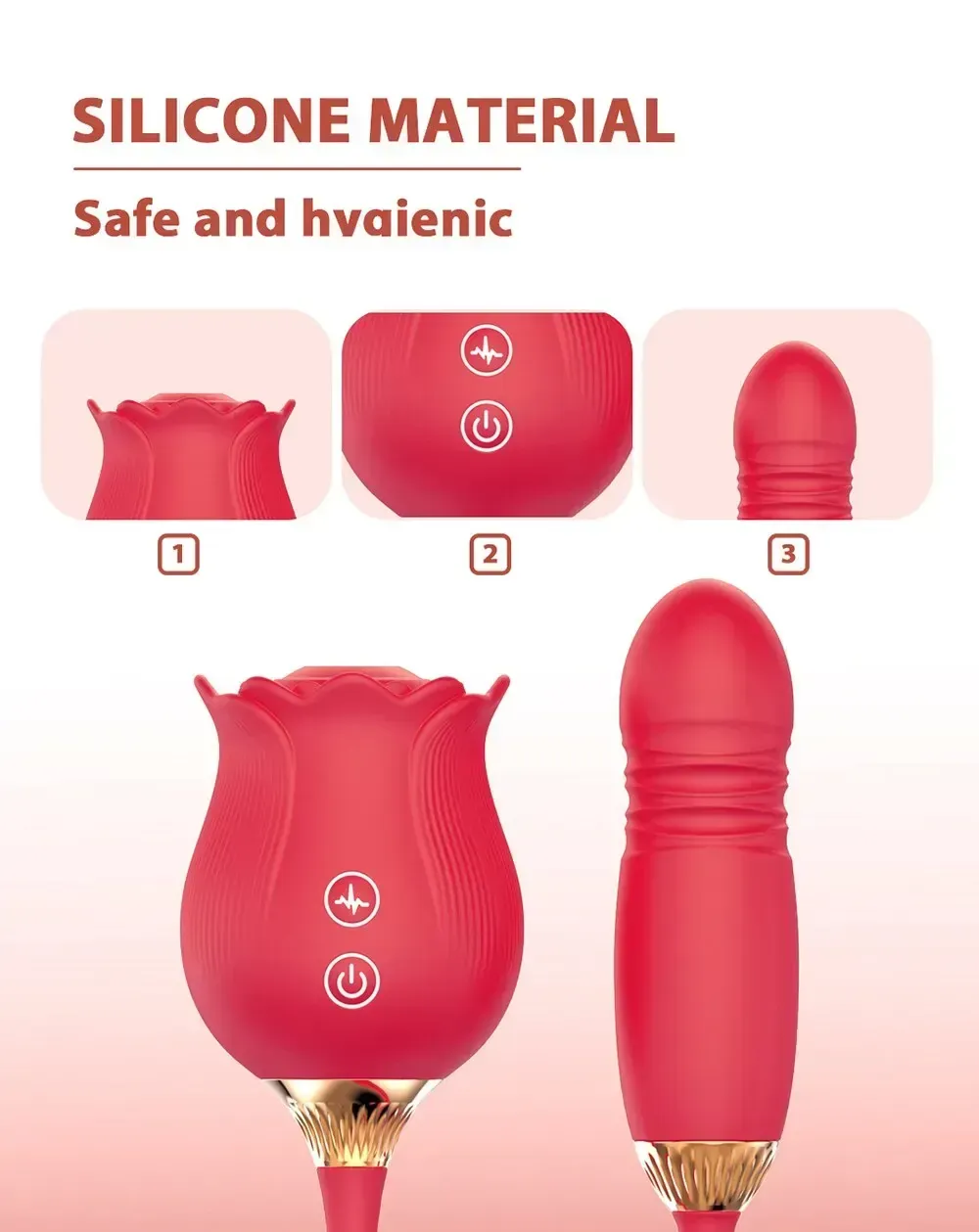 vibrador doble funcion rosa silicona