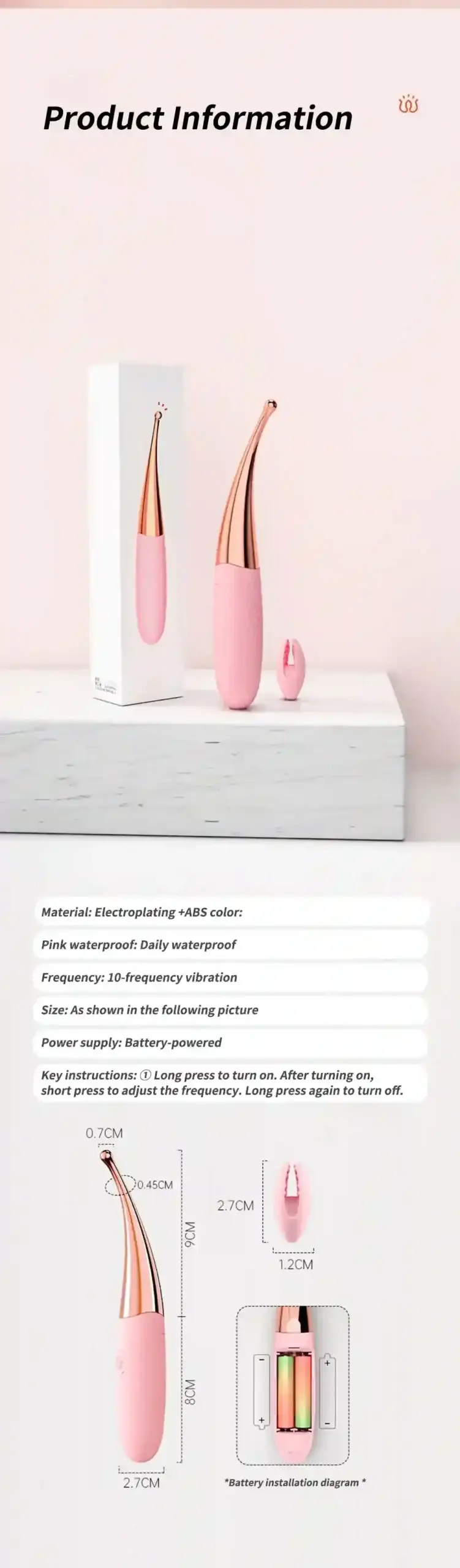 vibrador femenino abs electrochapado