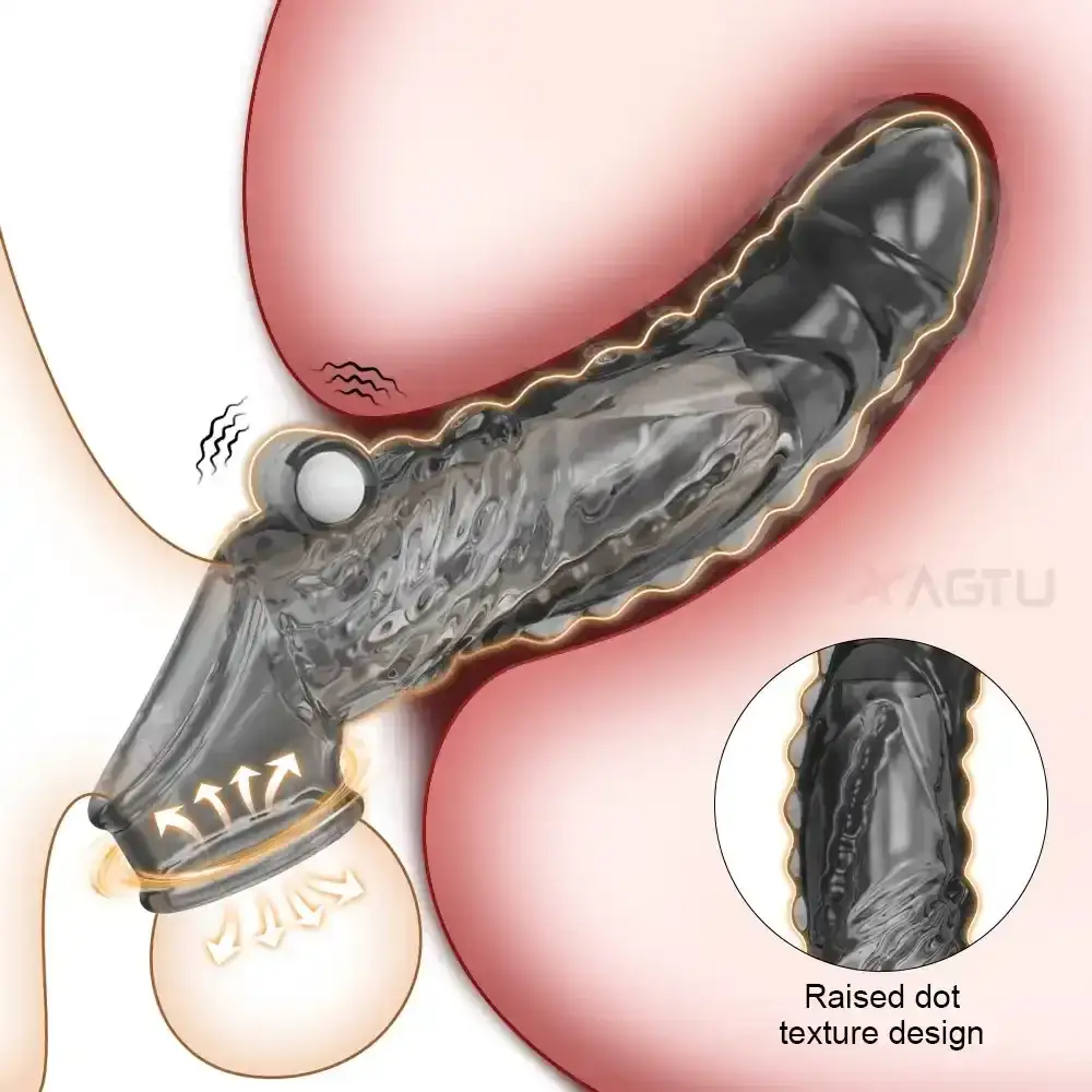 vibrador para pene con textura puntos