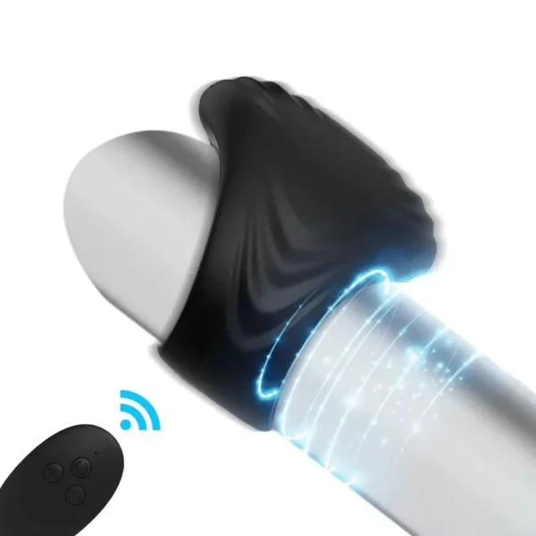 vibrador pene silicona negro con control