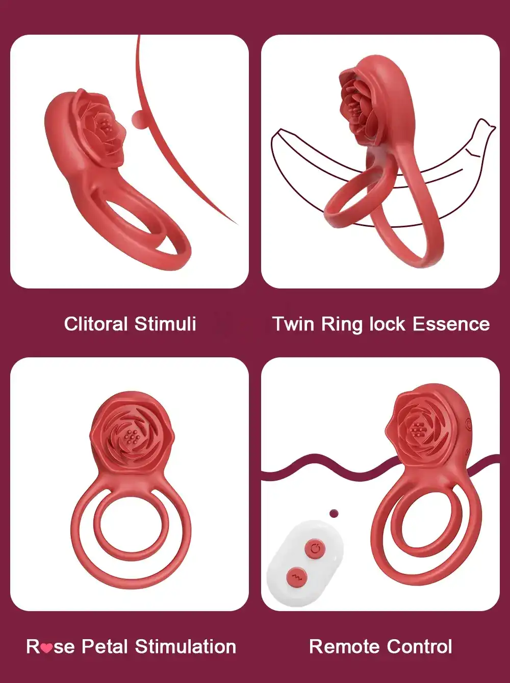 vibrador pene silicona roja inalambrico