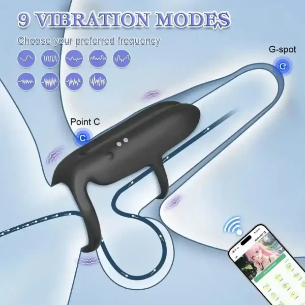 vibrador peneano con múltiples funciones app