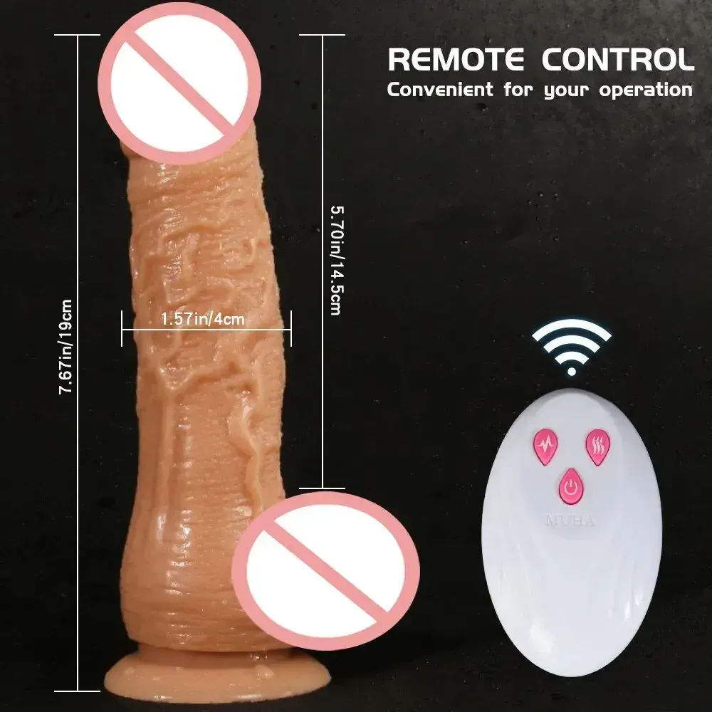 vibrador realista con control por cable calor