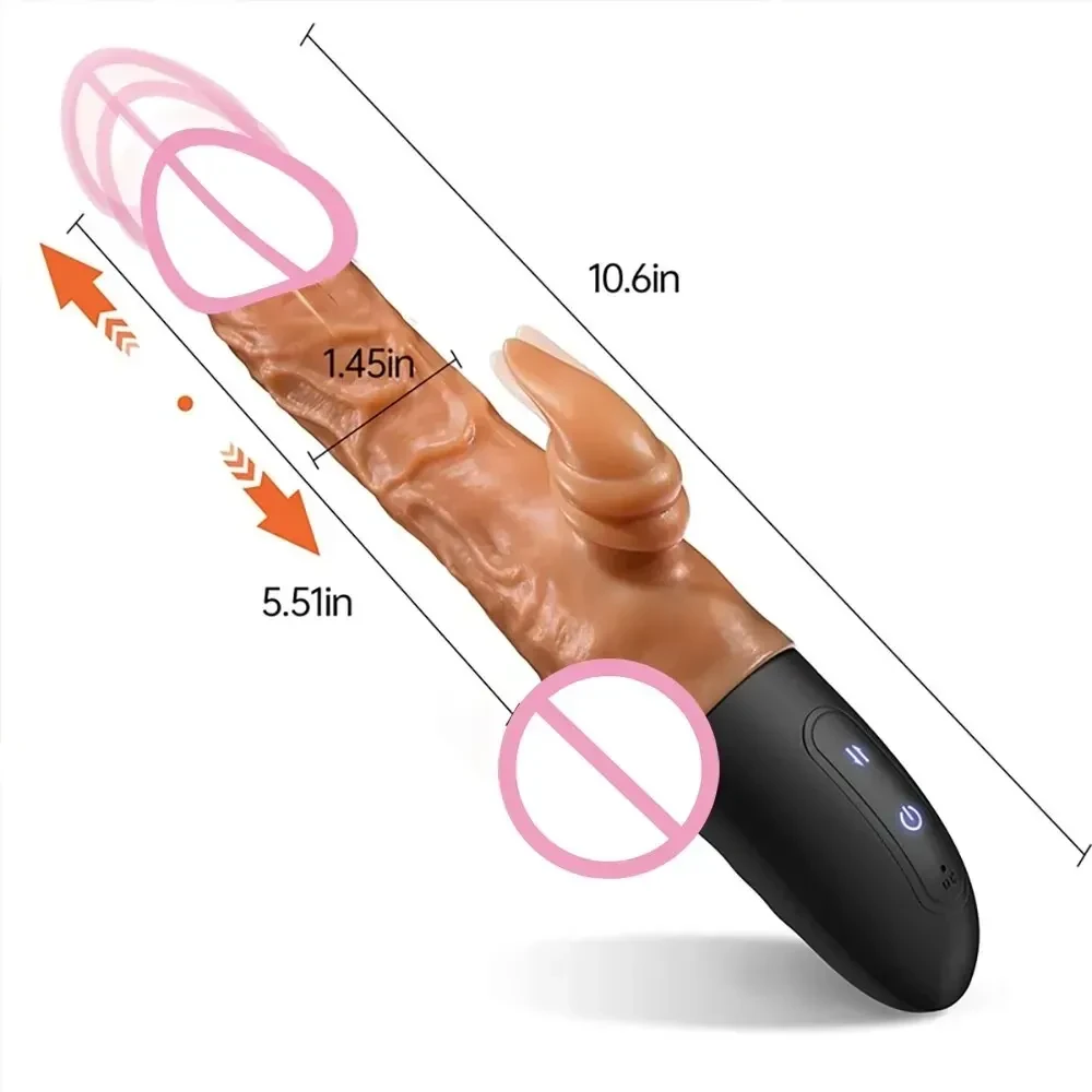 vibrador realista con función de empuje