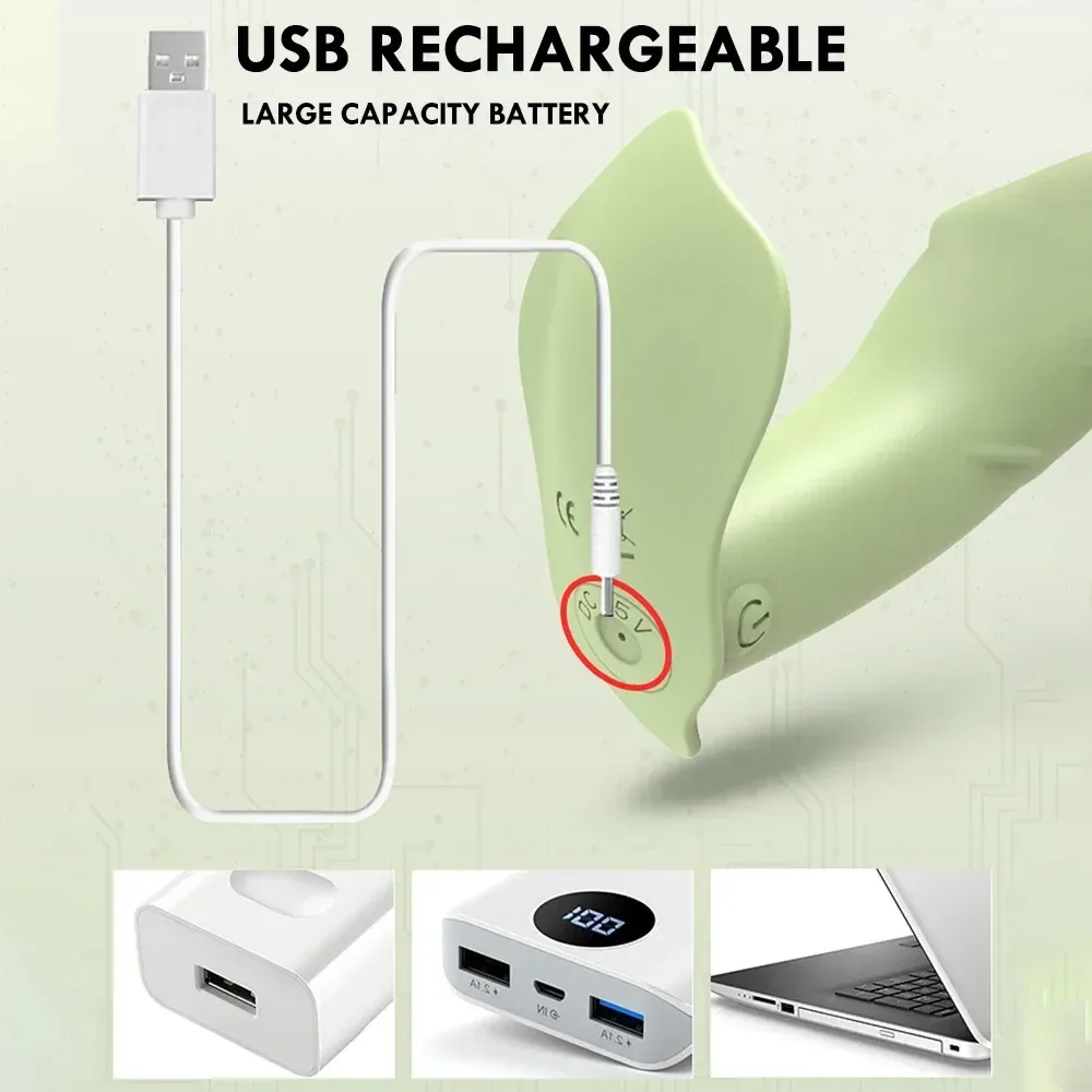 vibrador recargable con forma de mariposa