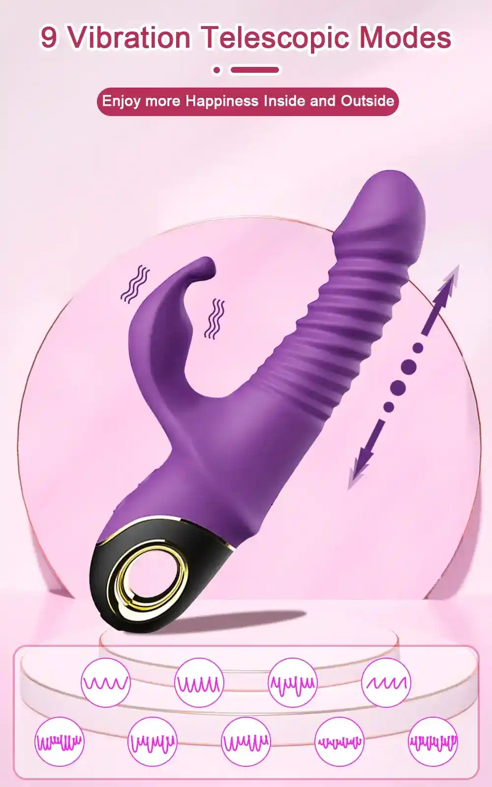 vibrador silicona medica con rotacion intensa