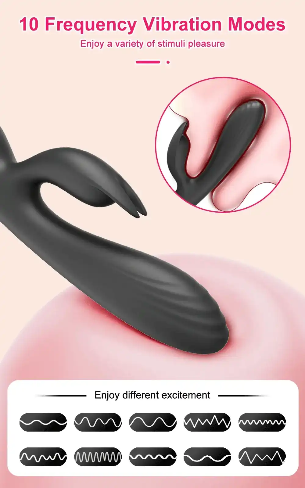 vibrador silicona suave 10 modos