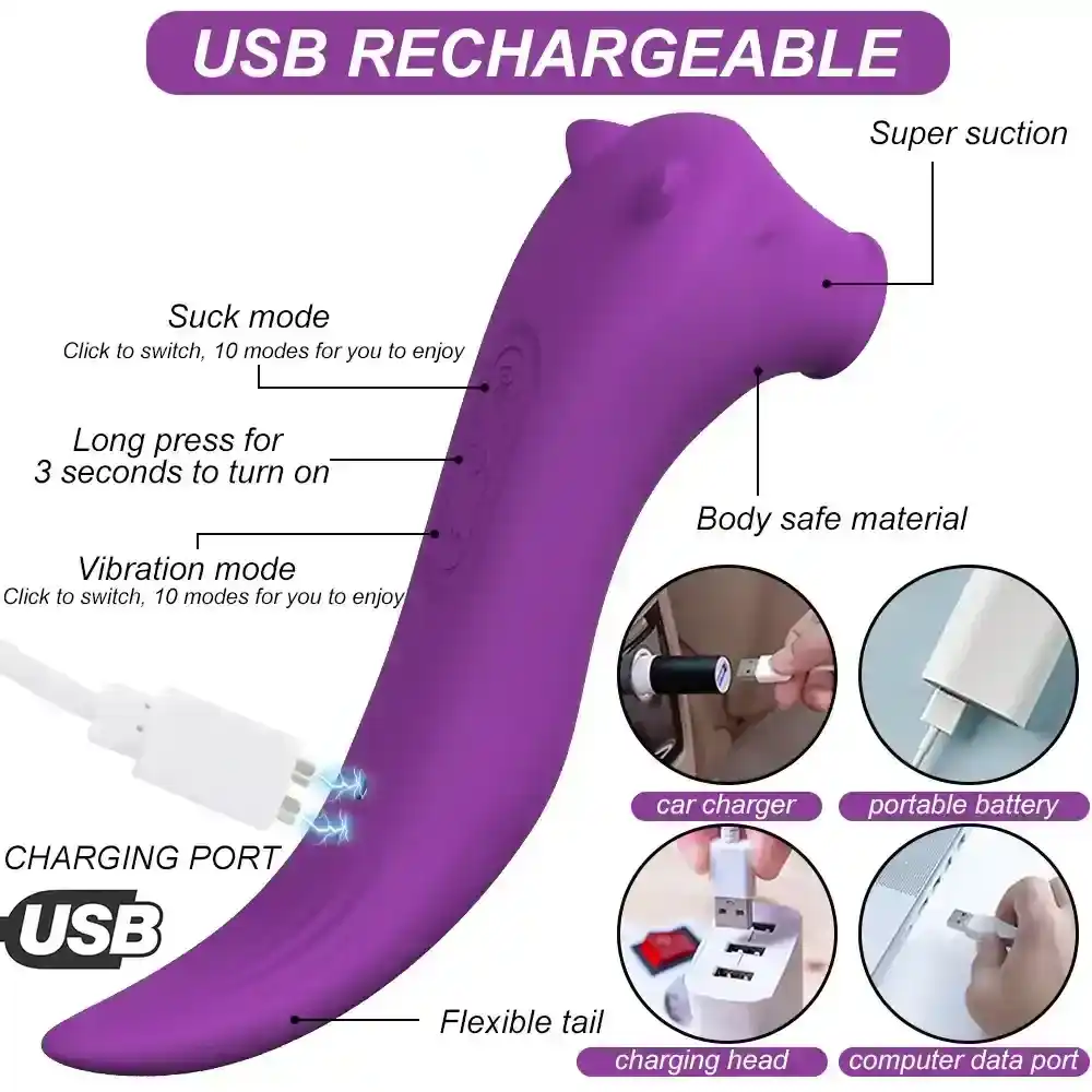 vibrador succionador clitoris silencioso usb