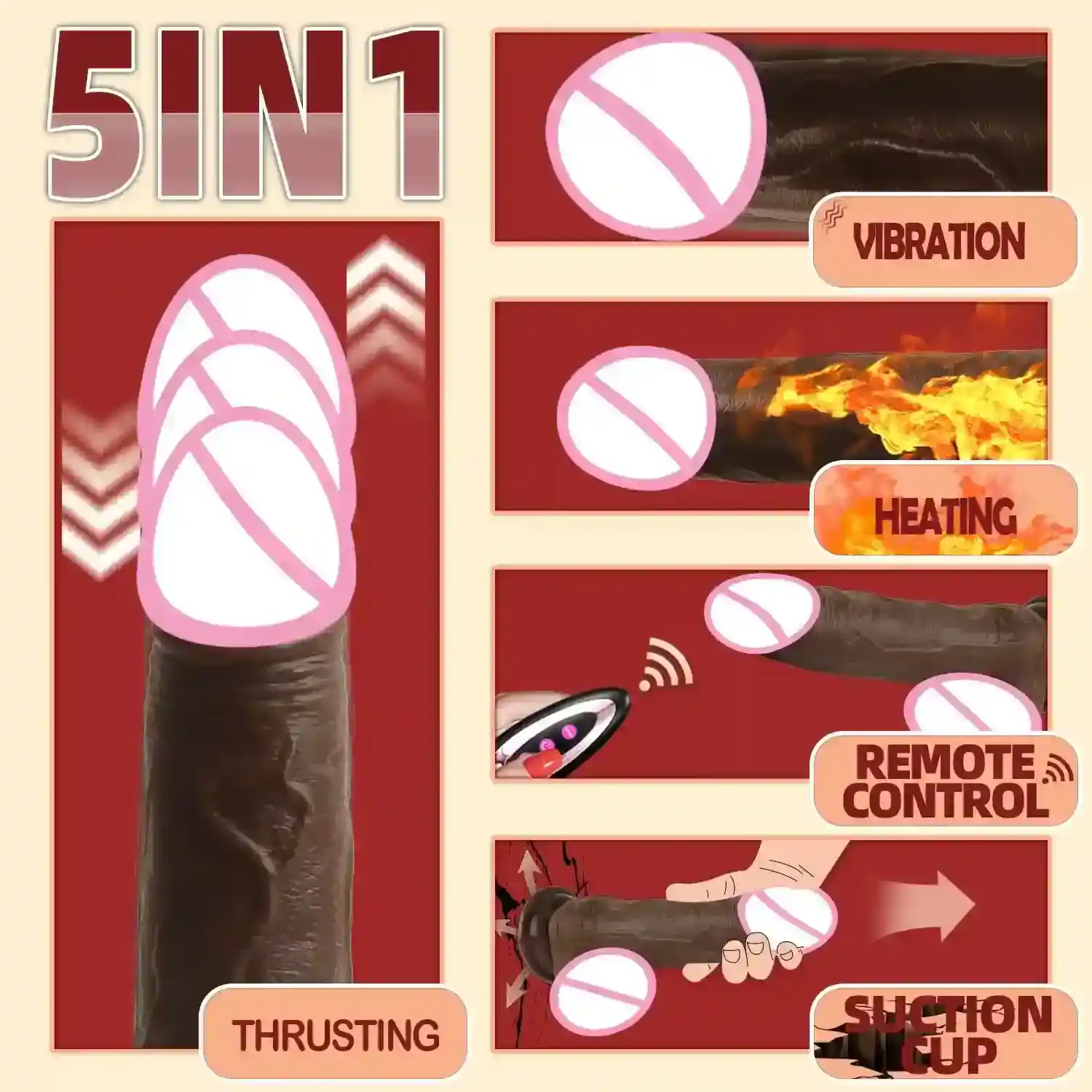 vibrador telescopico con eje texturizado