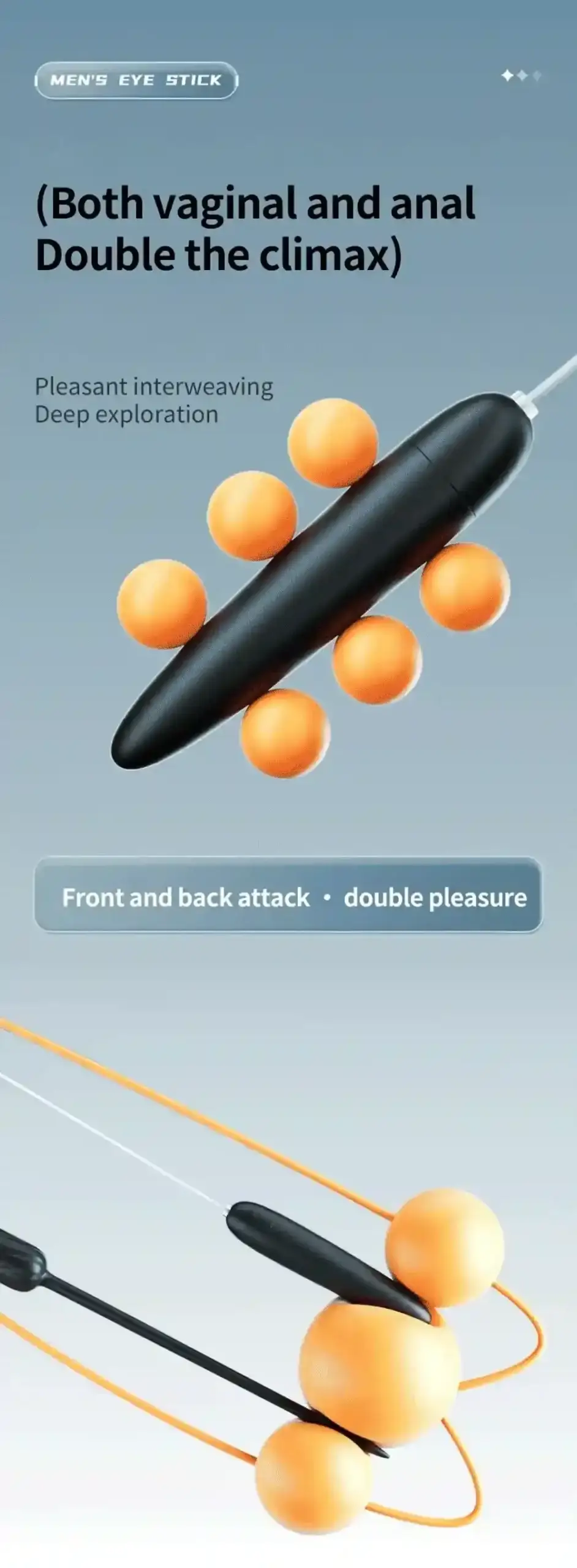 vibrador uretral con diseno delgado ergonomico