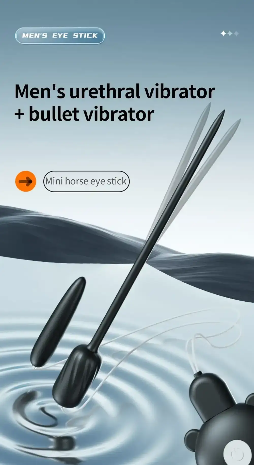 vibrador uretral recargable con material skin friendly