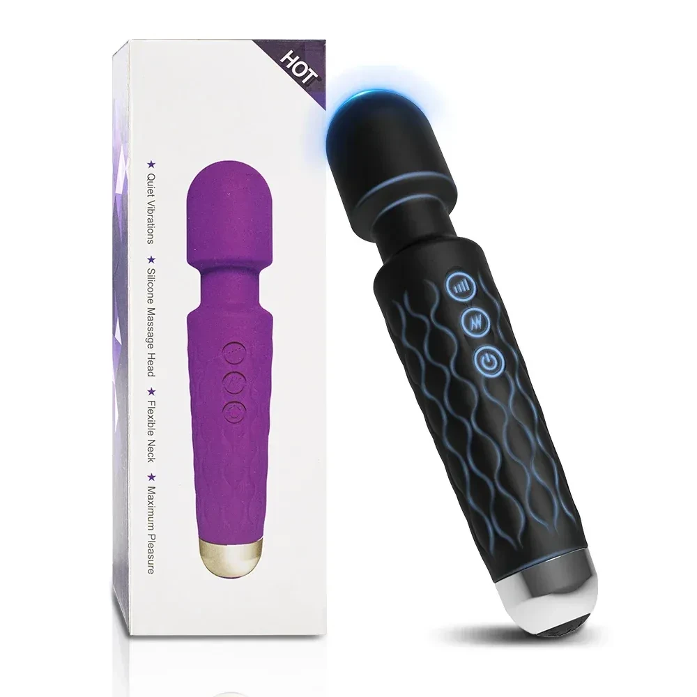 vibrador varita 20cm silicona recargable usb