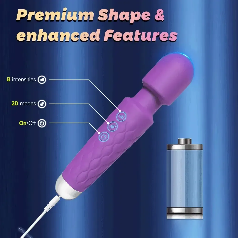 vibrador varita 20cm silicona suave