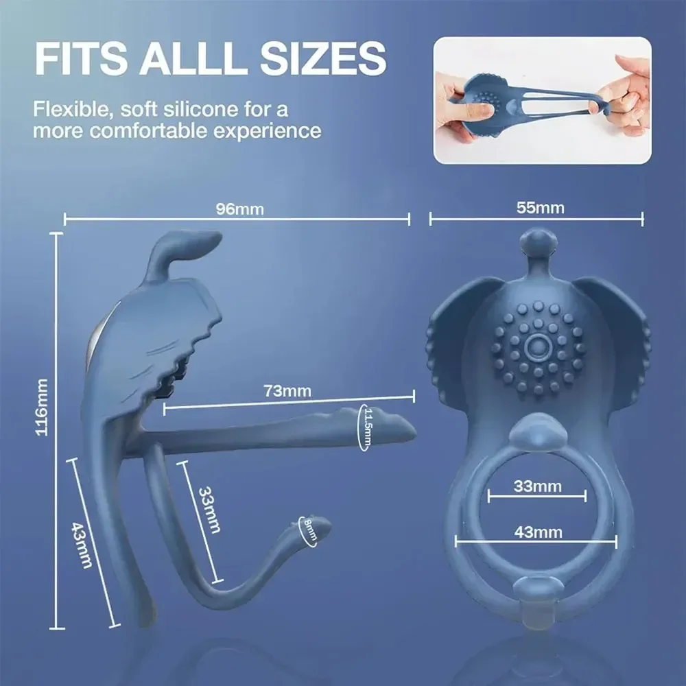 anillo para pene flexible vibración potente