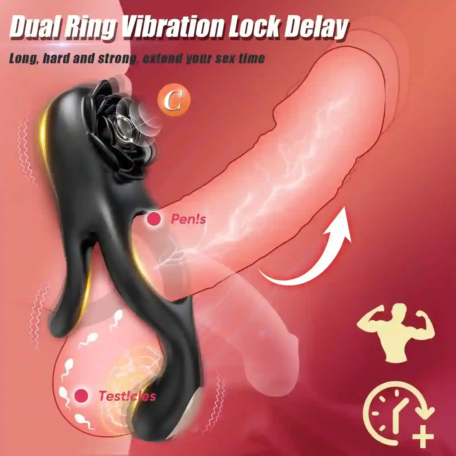 anillo vibrador carga facil hombre