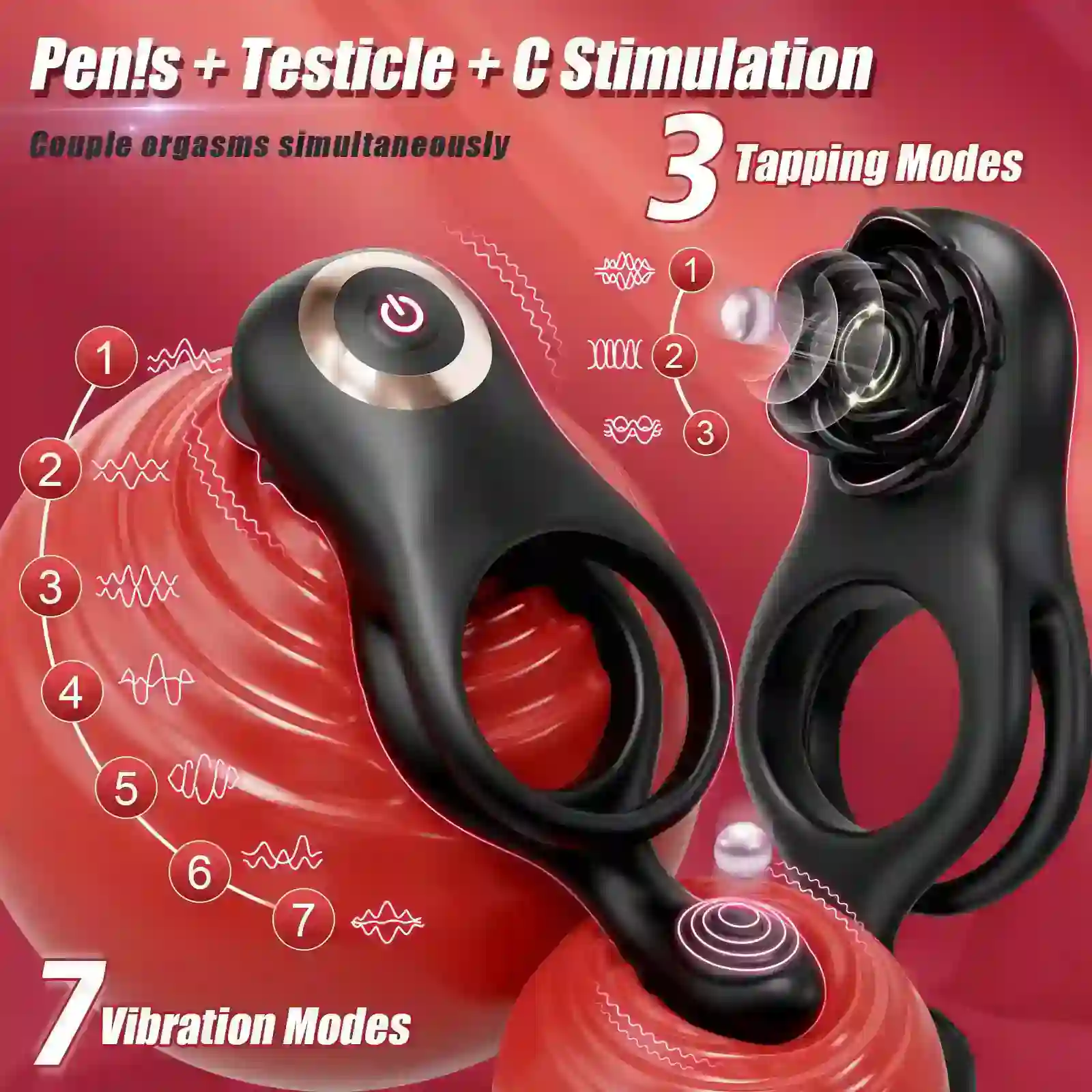 anillo vibrador suave silicona medica