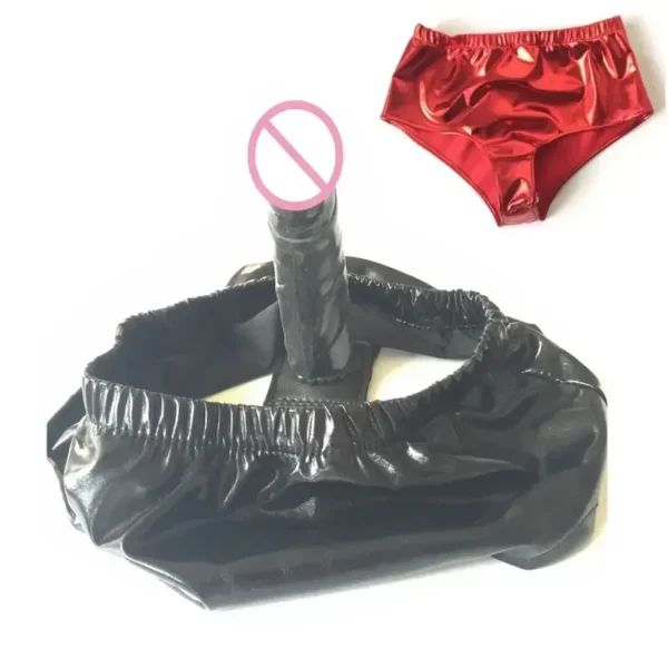 arnés tanga de cuero con plug anal