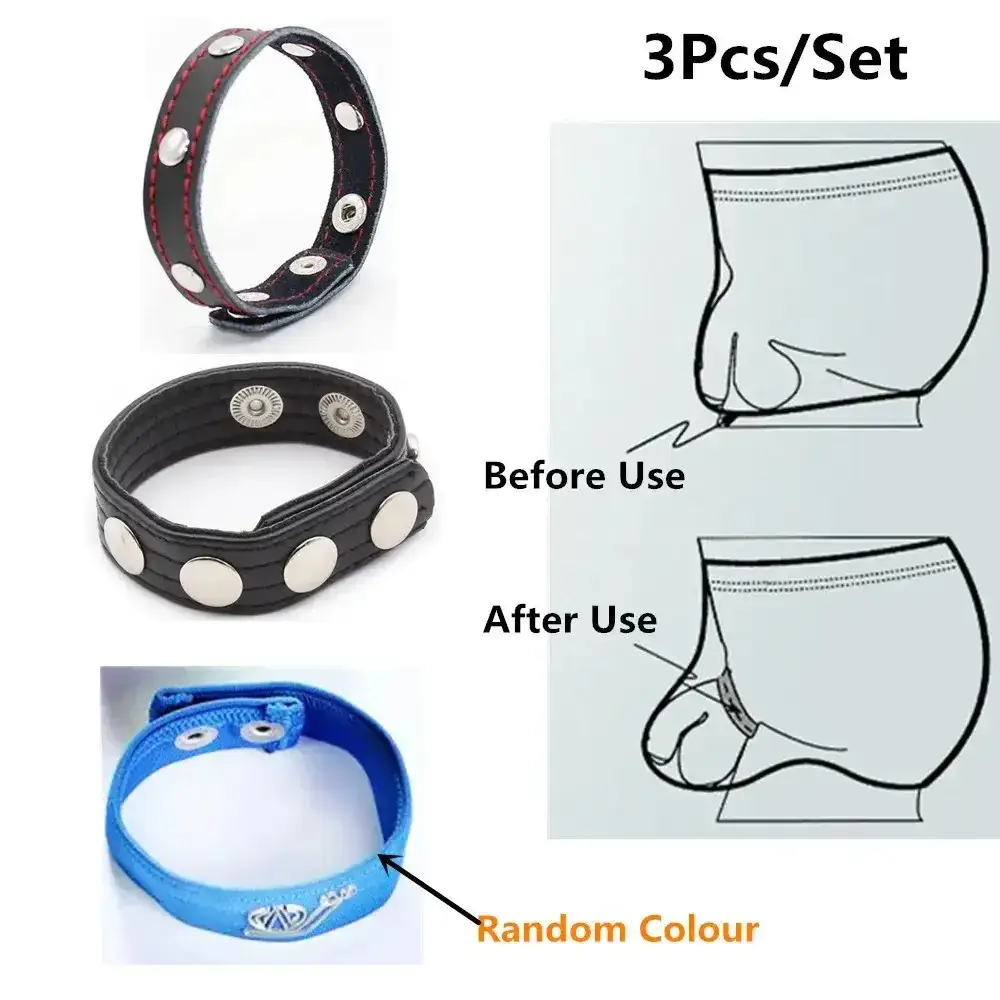 aro genital cuero pu negro